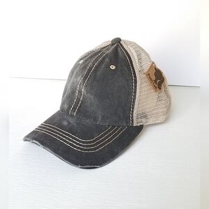 Distressed Messy Bun Ponytail Ball Cap